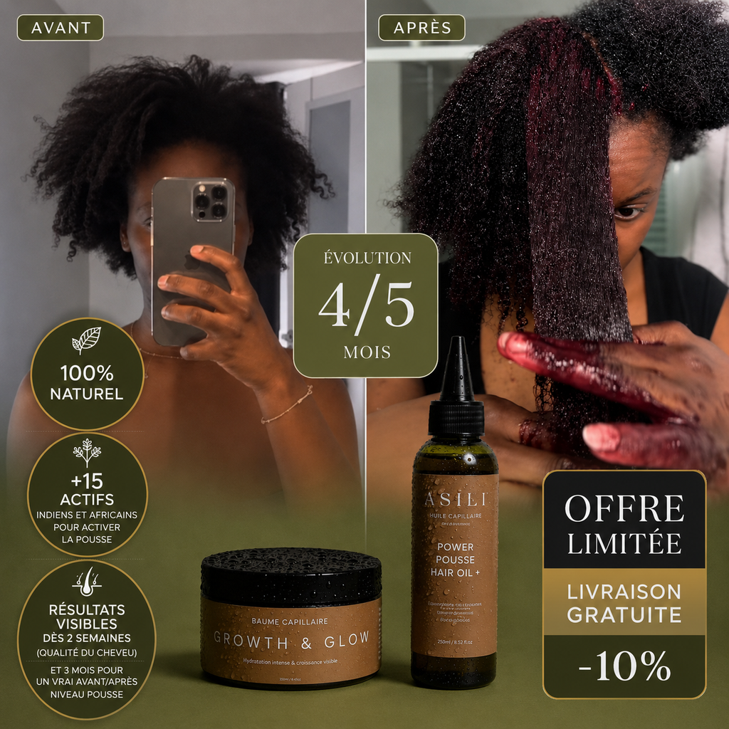 Duo Huile & Baume Pousse Asilì | Routine Croissance Cheveux Crépus